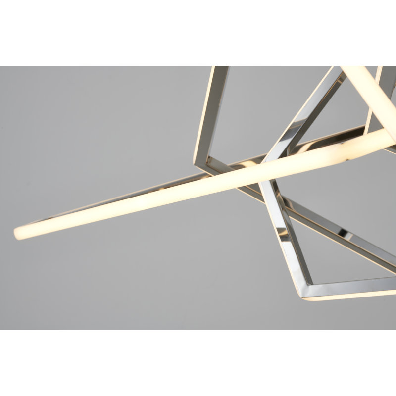 Lustre moderne 25 lumières à DEL à intensité variable en chrome avec diffuseurs en acrylique blanc, Chrome