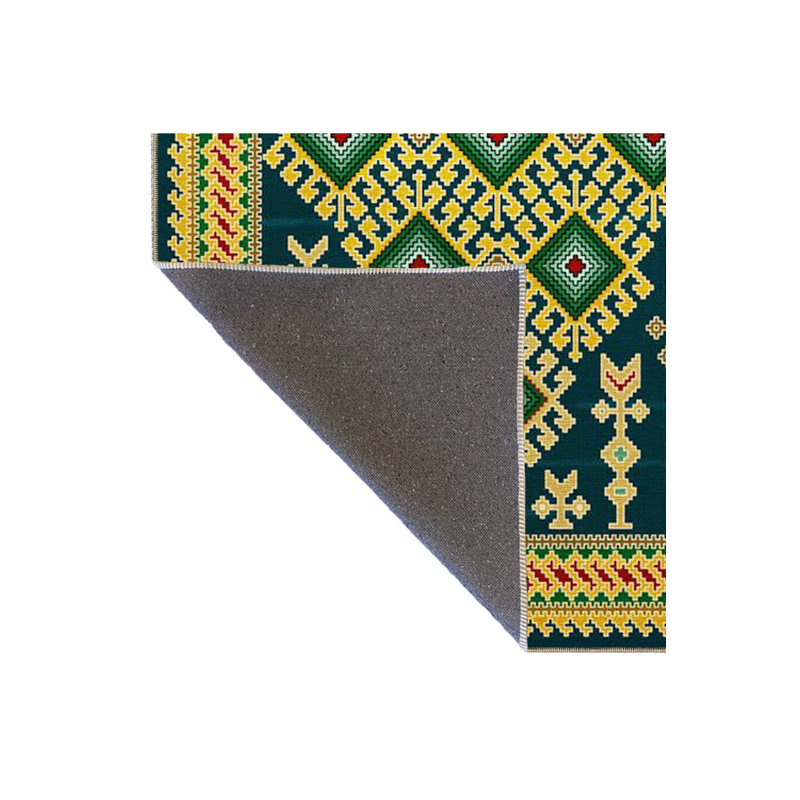Yellow Geometric Pattern Decorative Woven Base Rug, Rectangle 3'3" x 4'11" Rug Pad Included