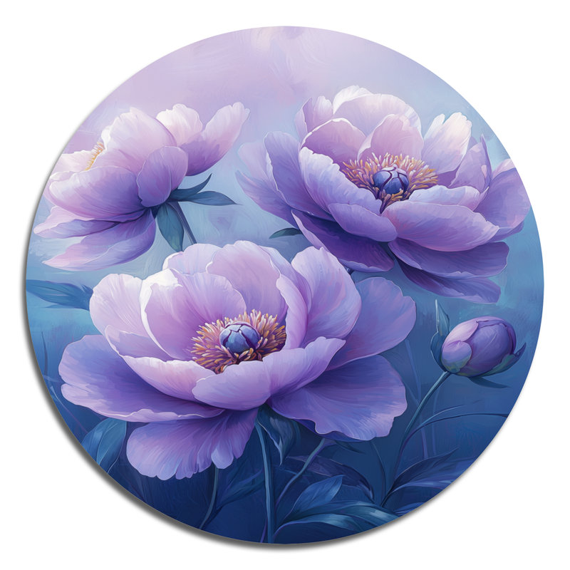 Keelia - reproduction d'art traditionnelle mauve en métal, H 16 po x l 16 po