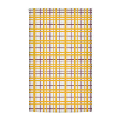 Tapis jaune / blanc à carreaux