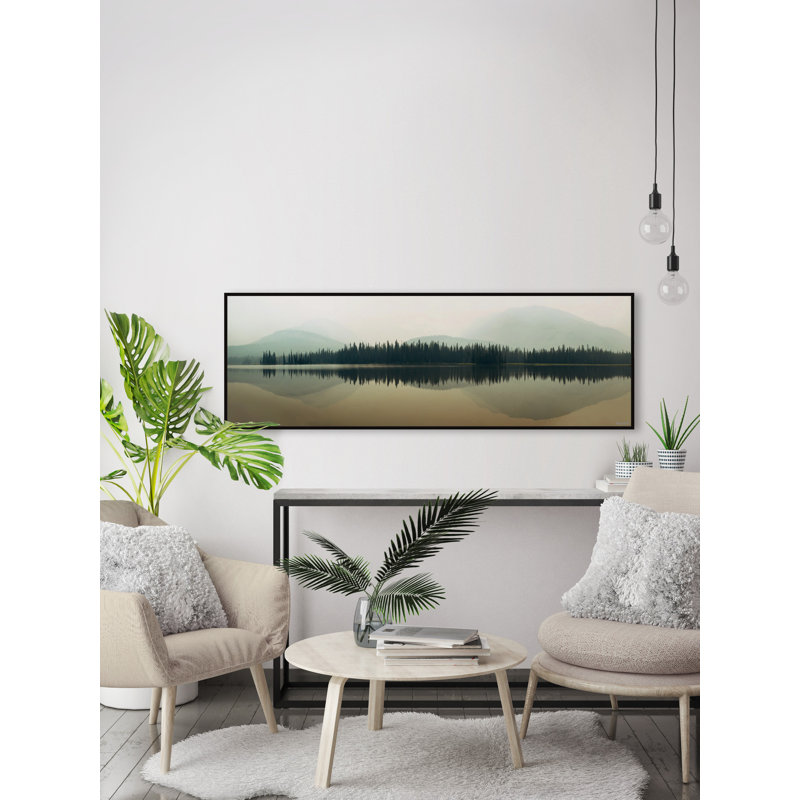 Mirror Lake - Floater Frame Print on Canvas, 25cm H x 76cm W x 3.81cm D
