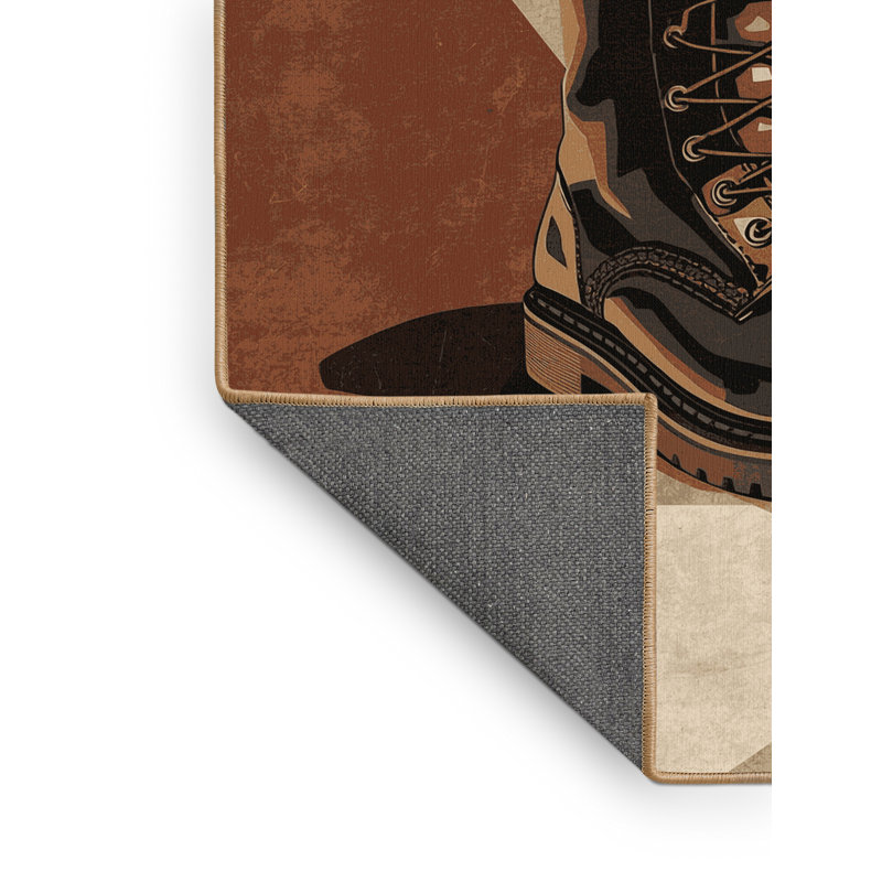 Tapis industriel doux et moelleux à la mode et brun clair - Reliure brun clair, 8 x 12