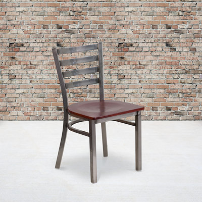 Loughran Clear Coated Ladder Back Metal Restaurant Chair