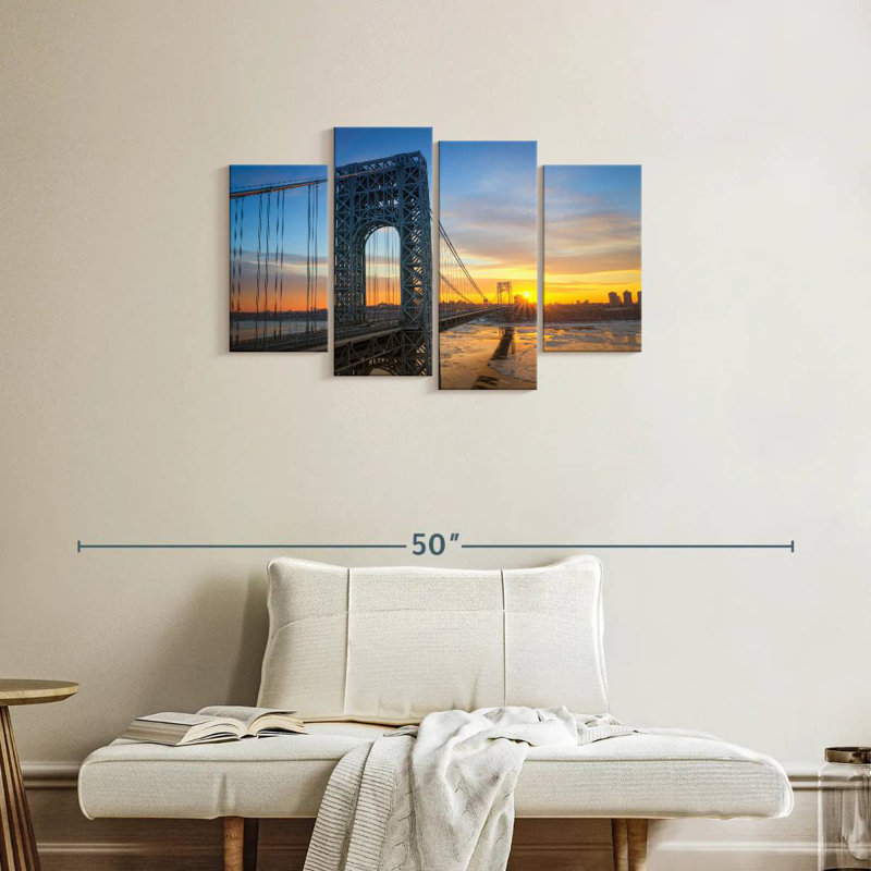 Lilie George Washington Bridge At Sunrise, 22" H x 36" W