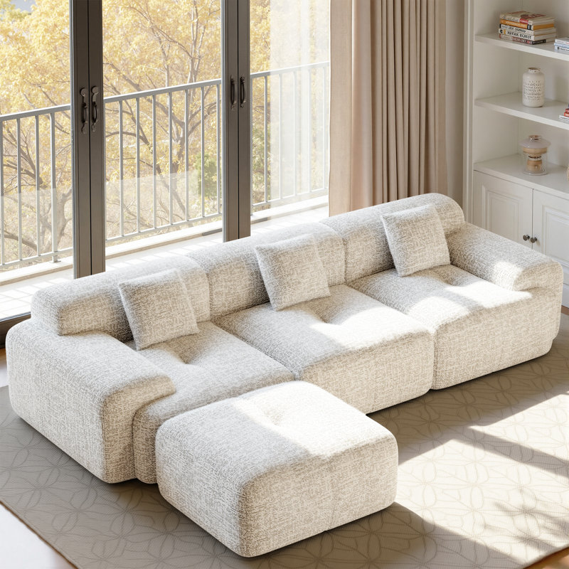 3 Seater Corner Sofa , White