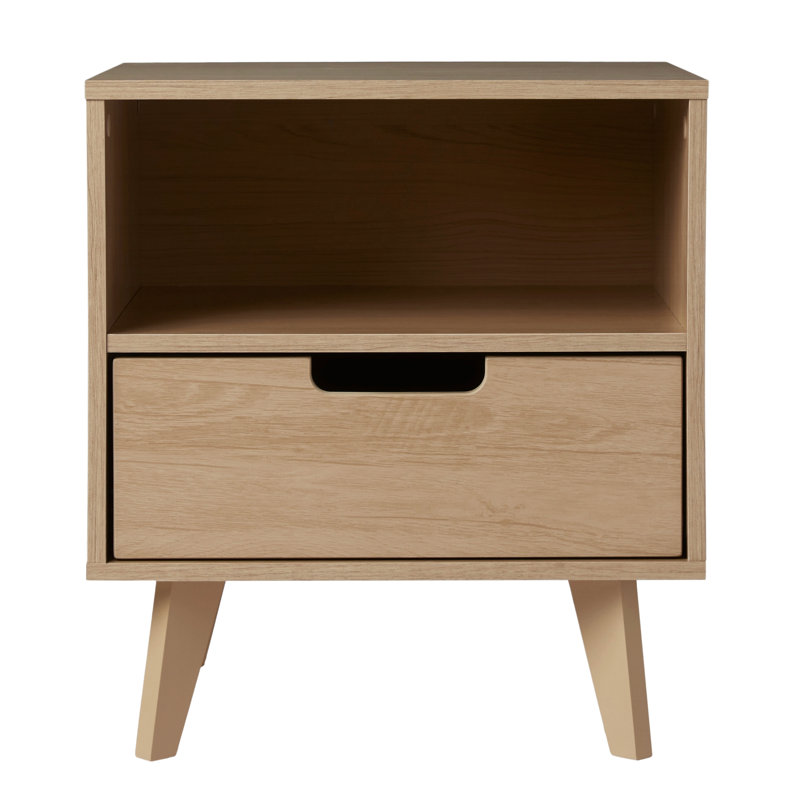 Table de chevet moderne à 1 tiroir avec casier ouvert - Riviera