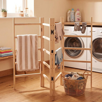 45 " Solid Wood Freestanding Towel Rack