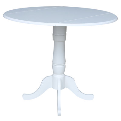 Hesston Counter Height Drop Leaf Solid Wood Pedestal Dining Table