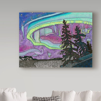 Nonette 'The Northern Lights Background' Graphic Art Print on Wrapped Canvas