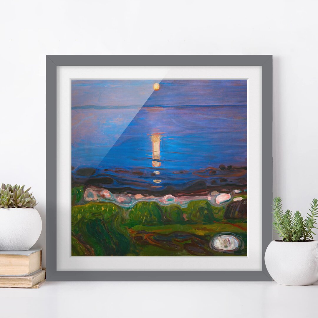 Picture With Frame - Edvard Munch - Summer Night At The Seashore - Square 1:1 - B