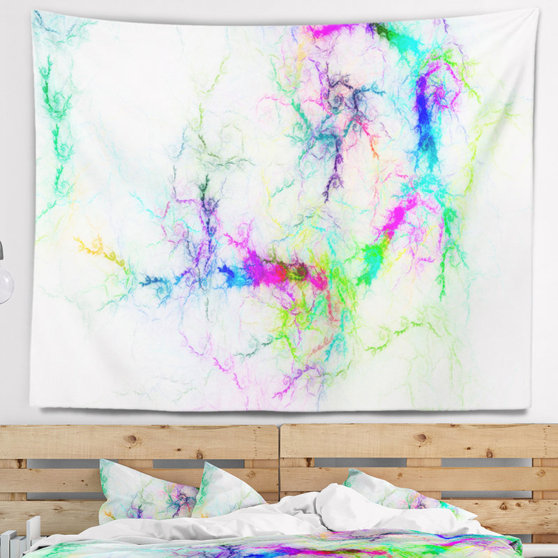 Tapisserie abstraite foudroyante abstrait ciel orageux, H 78 po x l 92 po