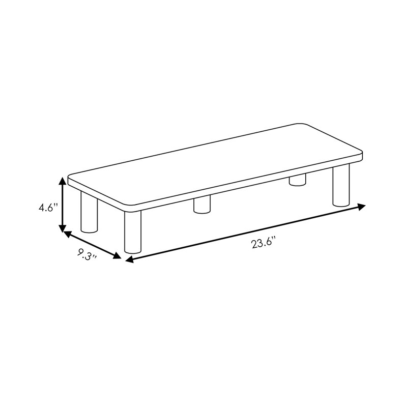 Support pour écran Furinno Turn-N-Tube, chêne français / noir, Gris chêne français