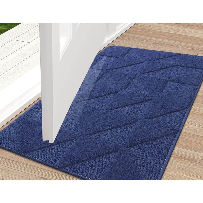 Door Mats Indoor, Machine Washable, Navy Blue, 80 cm W x 120 cm L