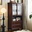 Vitrines en bois massif noisette + verre