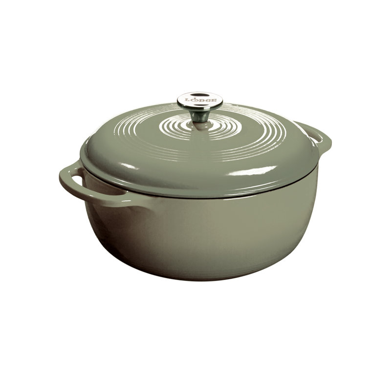 Green 6 Qt Enameled Cast Iron Dutch Oven
