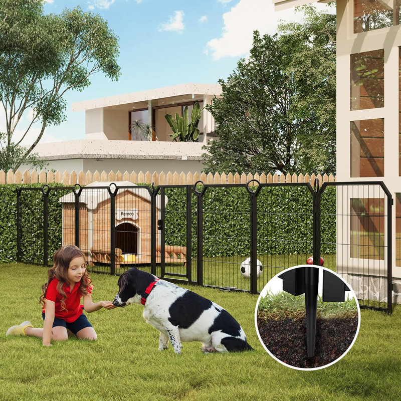 Dog Playpen Portable Extra Large 16 Panels Height Adjustable with Gate, Perfect for Puppies and Small Dogs, Easy to Store, Customizable Layout for Indoor, Yard, RV Camping,Fence partition