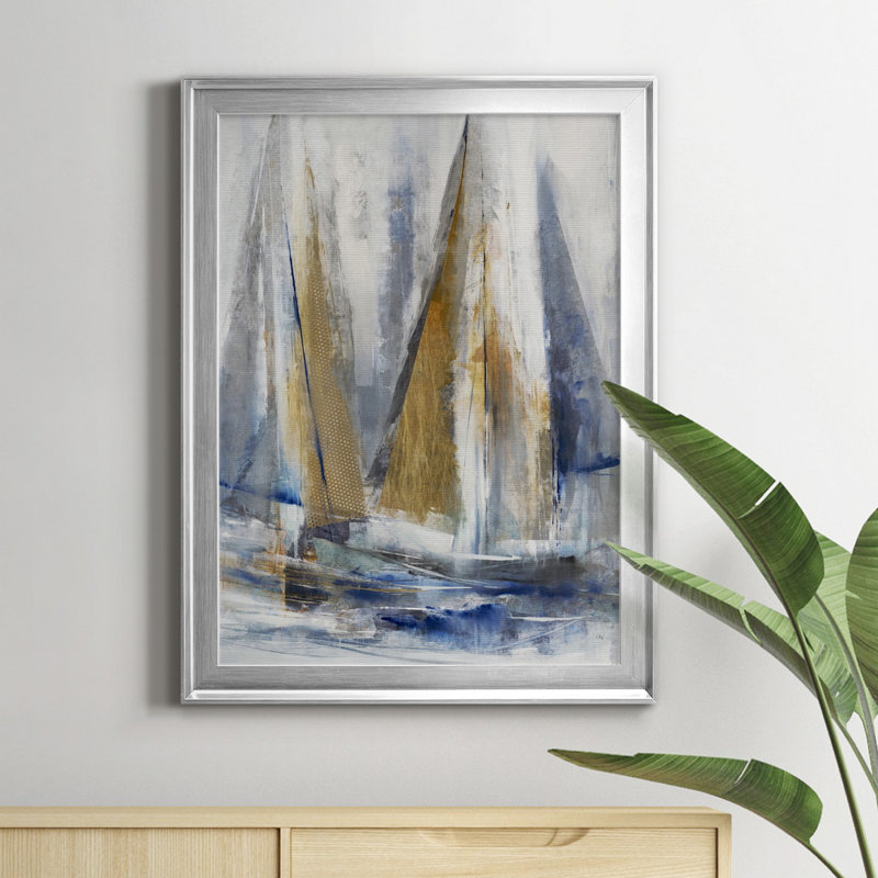 Croisière sur toile de qualité supérieure - prête à être accrochée, H 22,5 po x l 30,5 po x P 1,5 po, Toile encadrée argentée