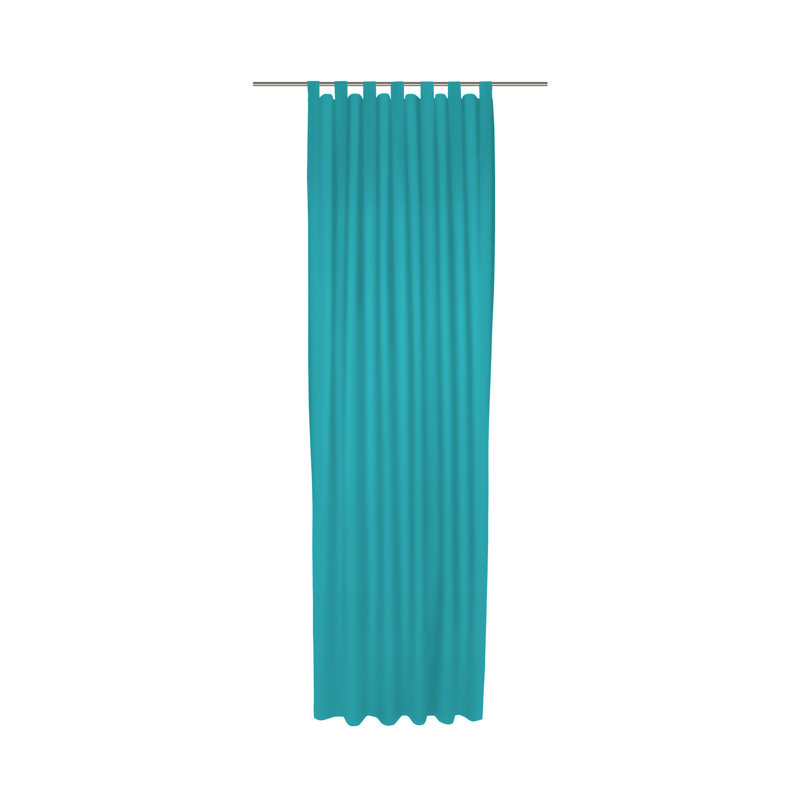 Polyester Blackout Tab Top Curtain Panel, Turquoise, 142cm Width x 295cm Drop
