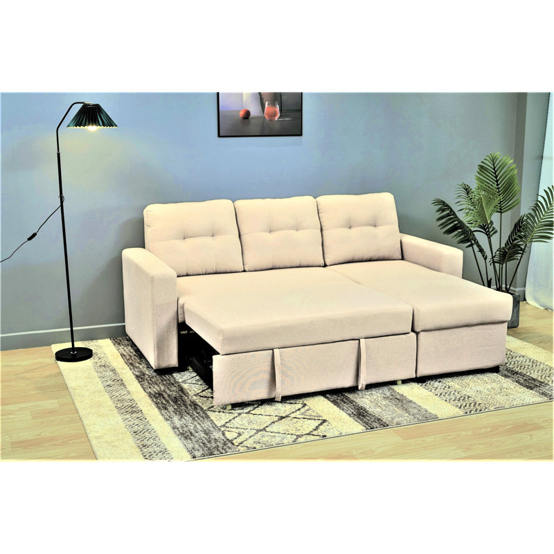 Lit convertible beige, canapé modulaire en forme de L pour le salon, canapé-lit à 3 places, chambres à coucher