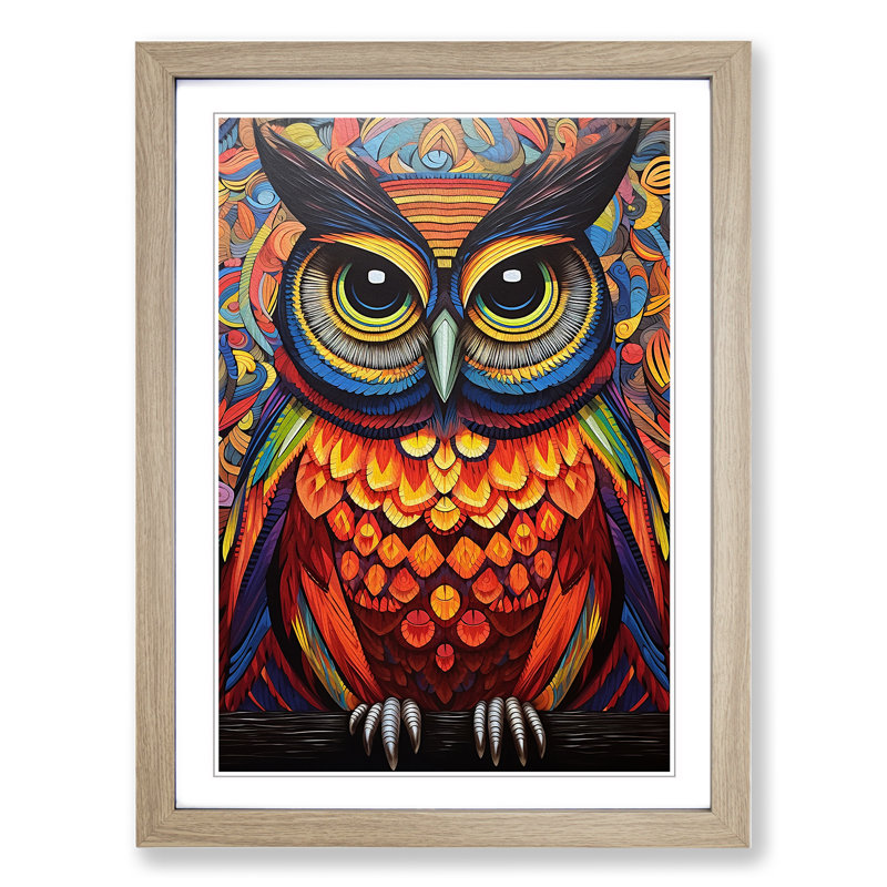 Owl Op - Framed Print, Oak Framed, 34cm H x 25cm W x 2cm D