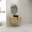 Meuble-lavabo de salle de bain avec lavabo en céramique et dalle de pierre artificielle