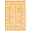 Tapis jaune/beige 3 pi 3 po x 6 pi, en laine noué la peshawar, à la main one-of-kind Tovar