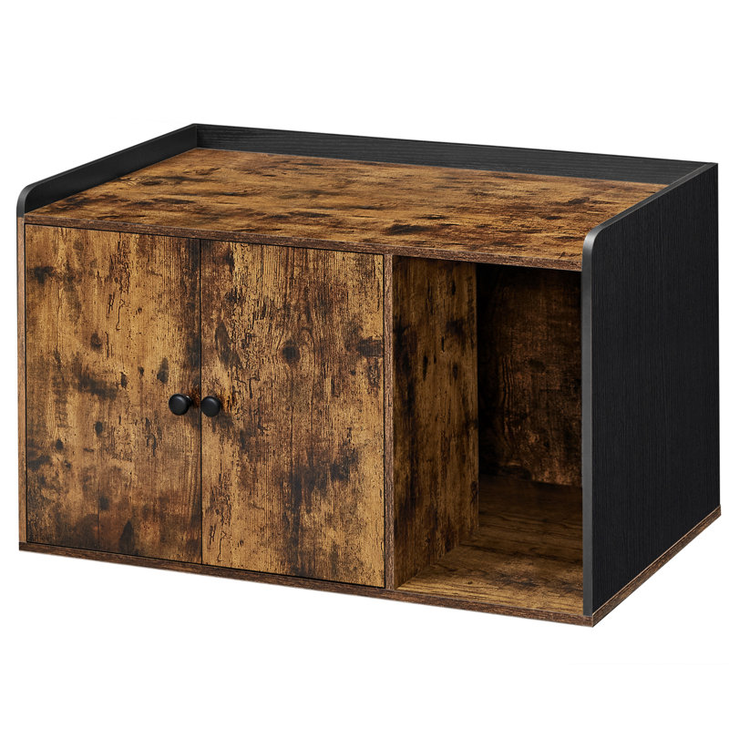 Litter Box Enclosure, Rustic Brown/Black
