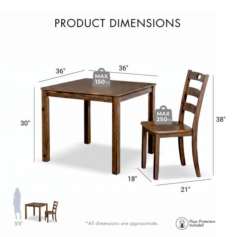 Ensemble repas pour 4 personnes Richmond, Noyer