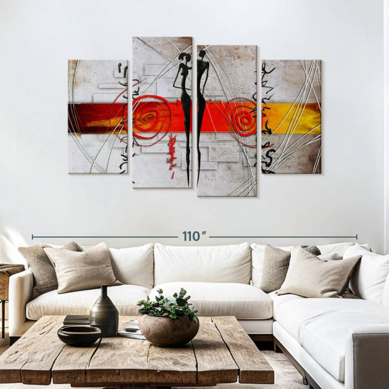 Villageois tribaux Leisha, H 54 po x l 84 po