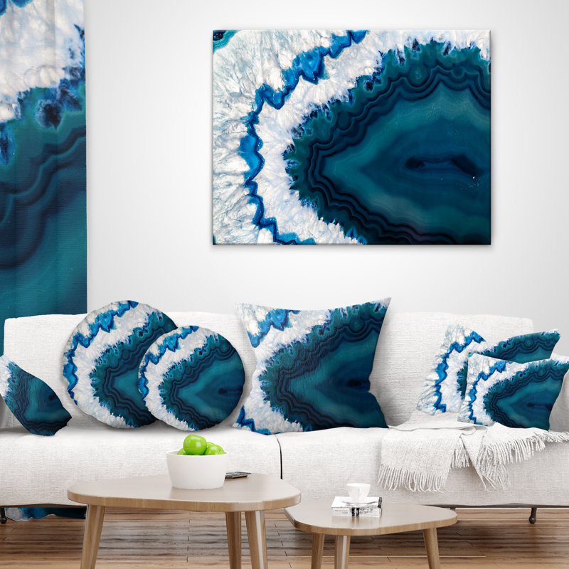 Géode brésilienne bleue - coussin imprimé abstrait