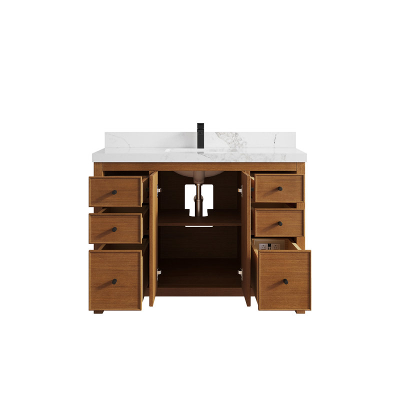 Chicago 48'' Single Bathroom Vanity with Quartz Top
