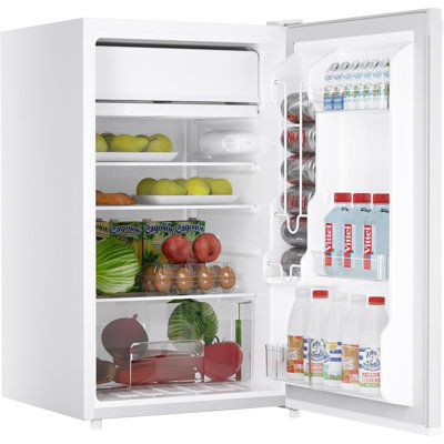 4.3 Cu. Ft. Mini Fridge with Freezer, Compact Single Door Refrigerator with Reversible Door, Adjustable Temperature & Crisper Drawer for Bedroom, Dorm | Fridge.com