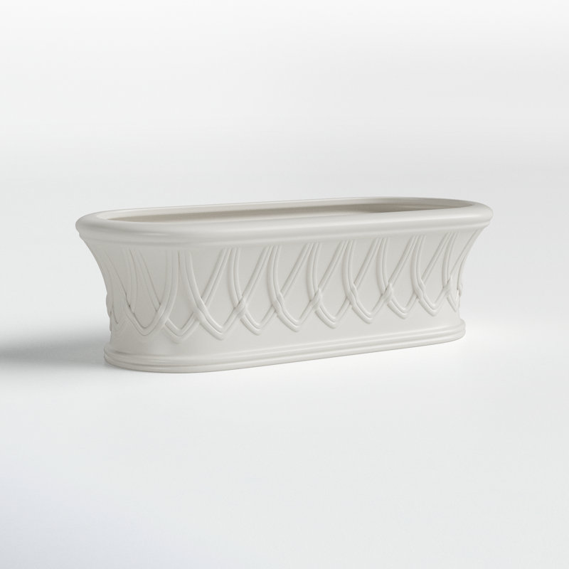 White Classic Oblong Ceramic Cachepot