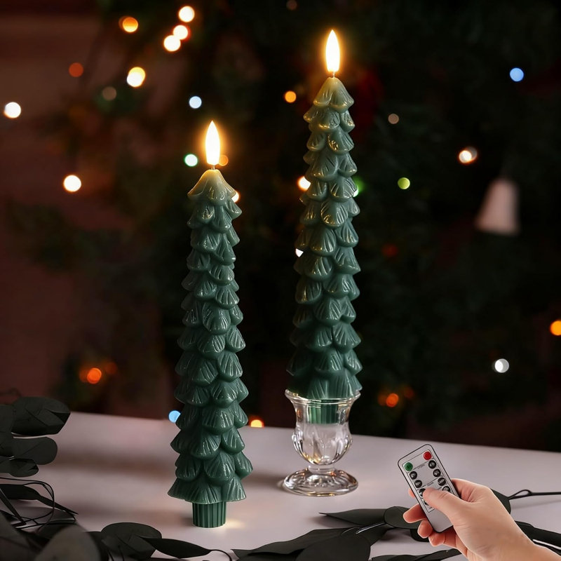 Bougies DEL sans flamme pour arbre de Noël, bougies à piles en cire véritable avec télécommande