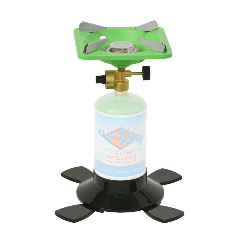 Réchaud de camping portatif avec base Flame King compatible avec les réservoirs de propane de 1 lb