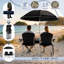 Chaise d'extérieur à double siège avec parasol-132933801