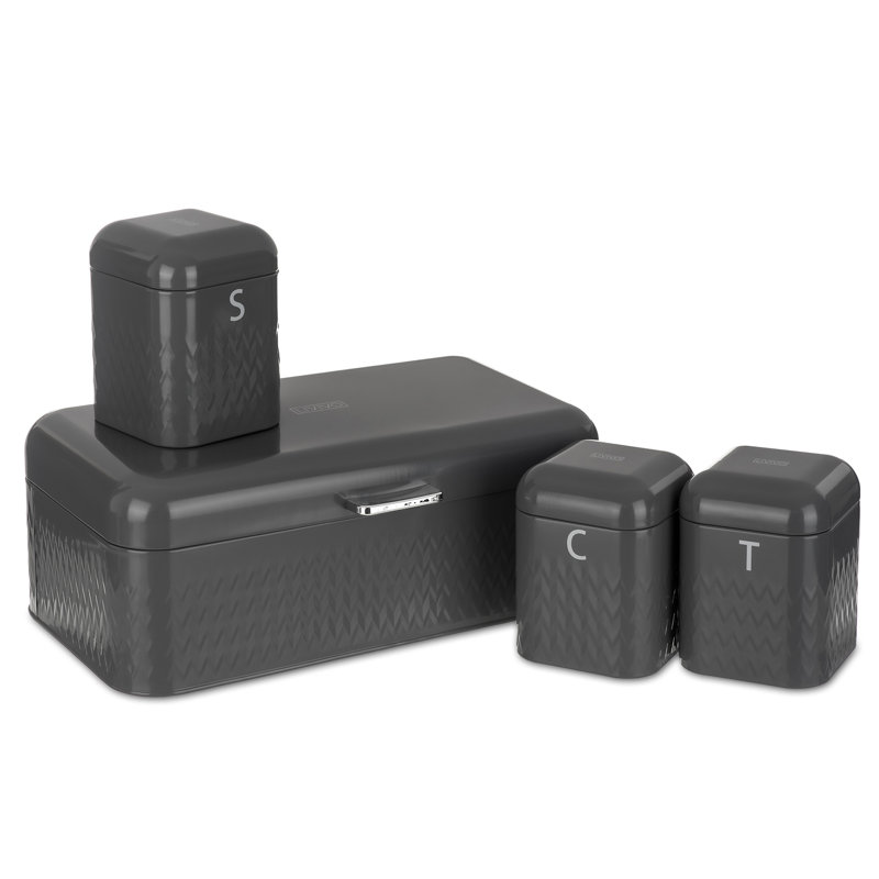 Metal Canister - Set of 4, Dark Grey