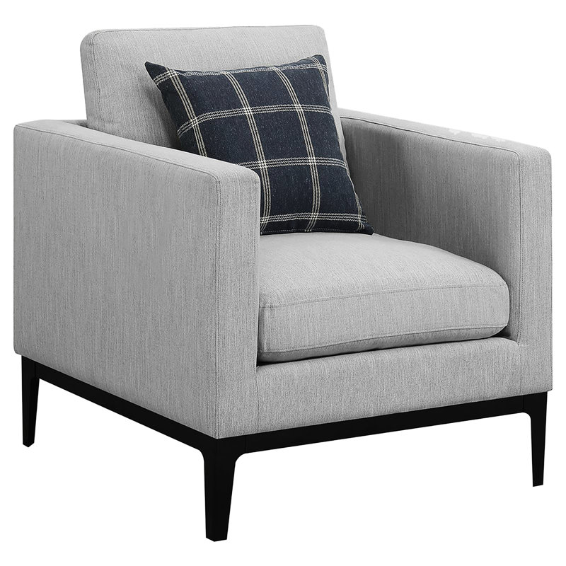 Grey Chair For Relaxation - Seat And Back Coziness Accent Home Elegant Look