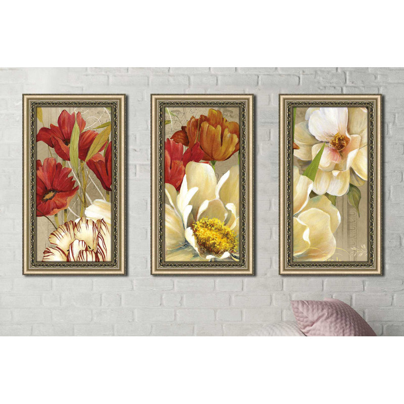 «Jardin I» par Carol Robinson - cadre photo 3 pièces, impression multi-pièces, H 35,5 po x l 58,5 po x P 0,75 po