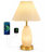 3D Printed Table Lamp with USB Charging Port, Cream Ceramic Bedside Lamp with Pleated Fabric Shade, Modern Desk Lamp for Bedroom, Living Room, Office