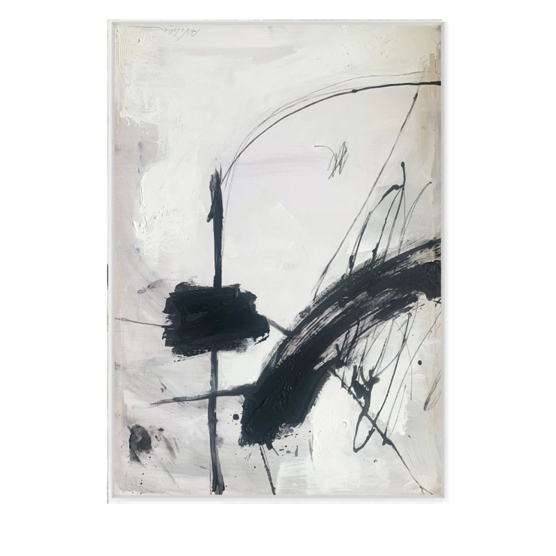 Velora Single Picture Frame Painting on Wood, White, 180 cm H x 94 cm W