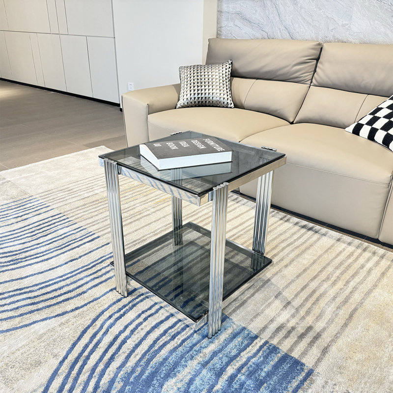 Table basse Clate, Noir, Argent