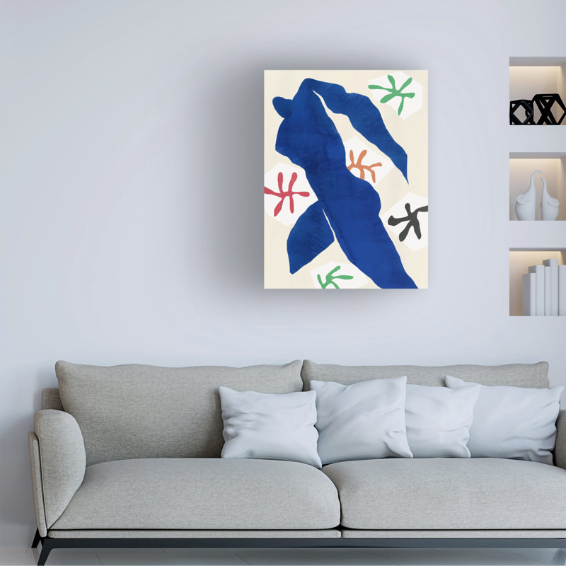 Art sur toile, petit dogue bolologien bleu, H 19 po x l 14 po