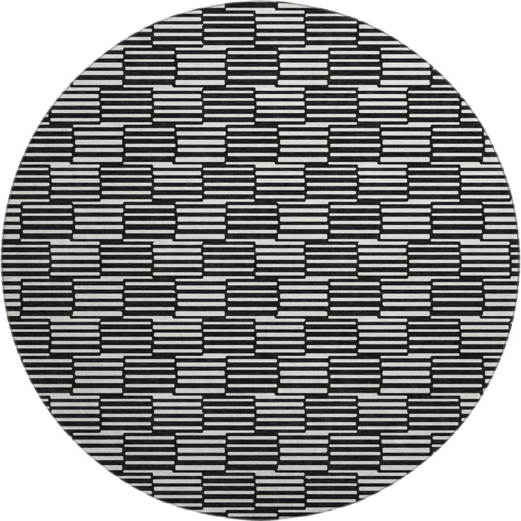 Premium Machine Washable Prisco Black Rug