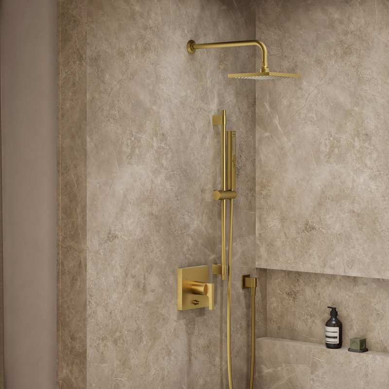 Honesty Rite-Temp Showering Kit 2.5 GPM, Brushed Brass