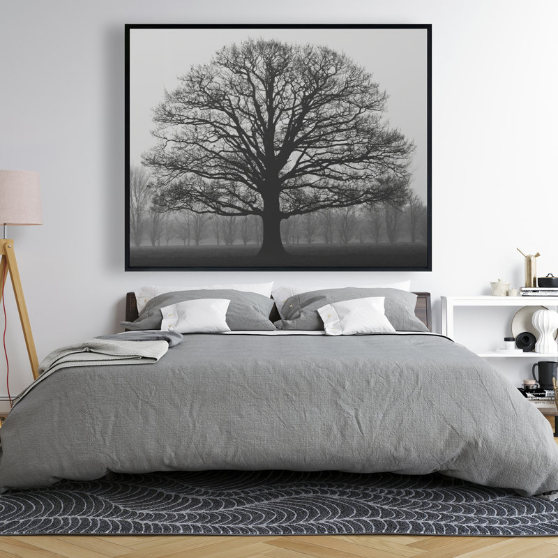 «Ominous Tree», art sur toile encadré bleu