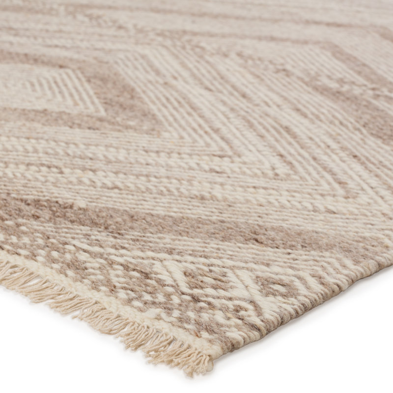 Satori Wool Moroccan Area Rug in Taupe, Rectangle 5' x 8'