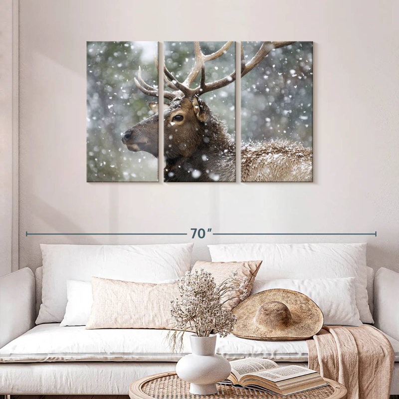 Brampt Winter Snow Elk, 28" H x 45" W