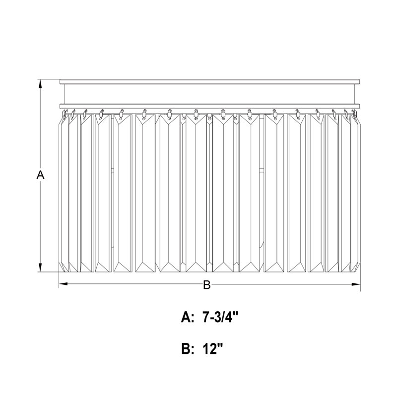 Allerton 3-Light 12 In. Wide Matte Black Modern Glam Drum Flush Mount Lighting Fixture, Clear Crystal Prisms Shade, LED Compatible, For Low Ceilings, Bedroom, Hallway, Kitchen