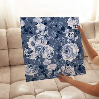 Floral Blue Flower Elegance Modern Unframed Art Print